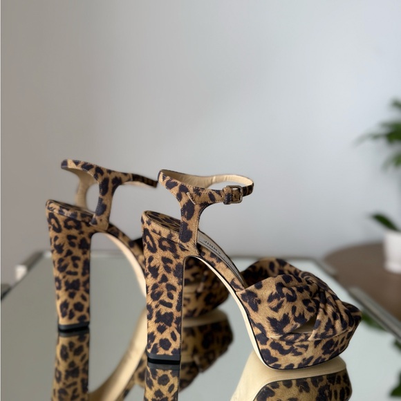 New JIMMY CHOO Heloise 120 Suede Sandal Leopard 39 $995 - Picture 4 of 10